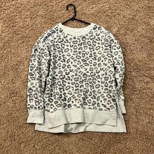 Cheetah print crew neck